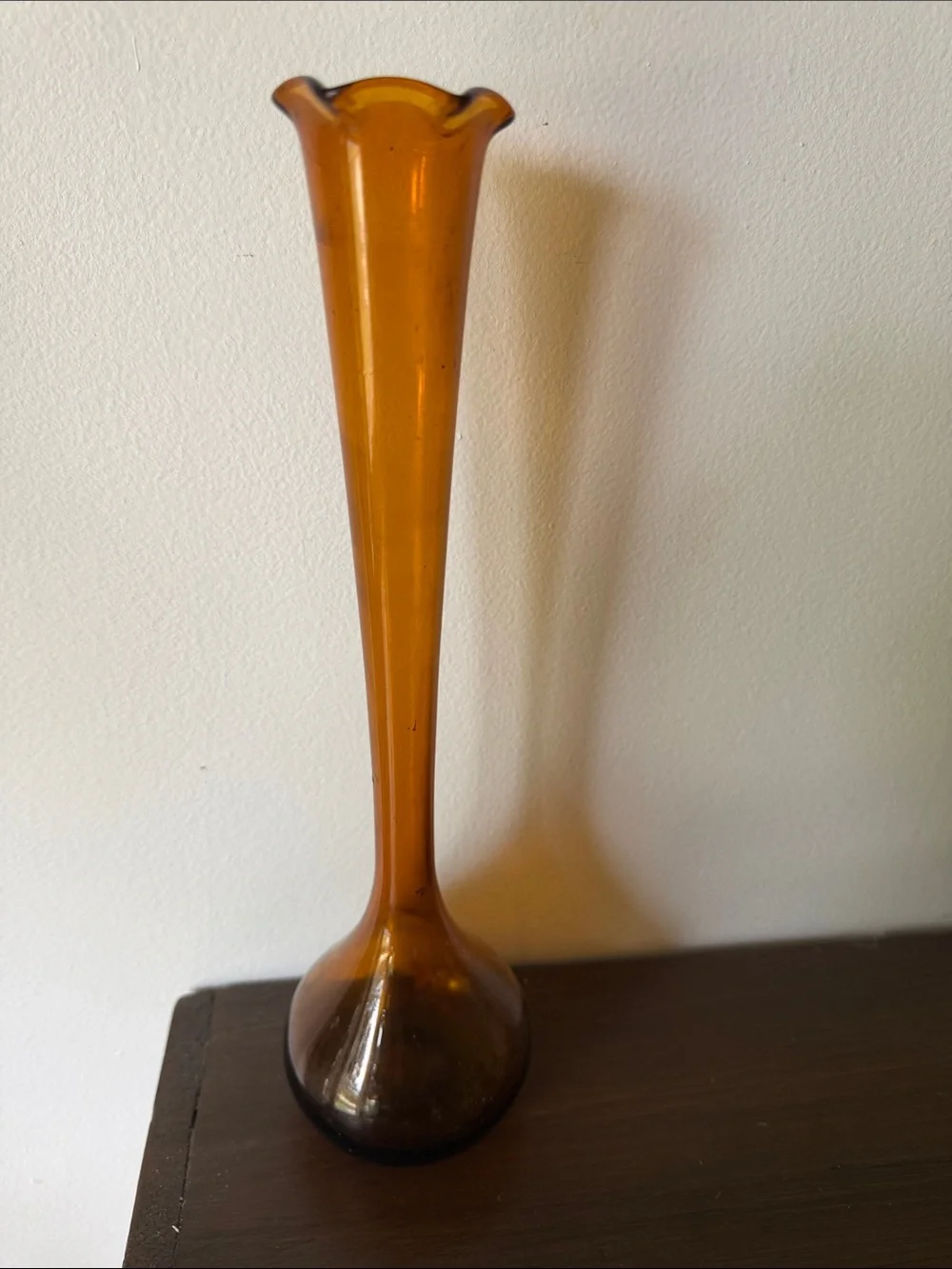 Amber Glass Bud Vase -
